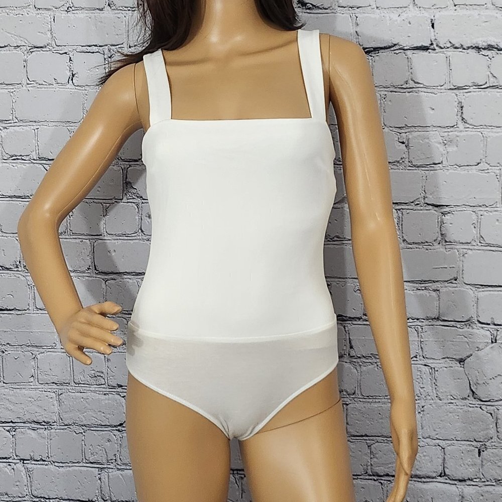 Lulu's White Square Neck Bodysuit